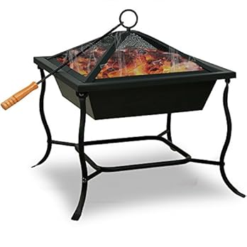 Deuba Feuerschale 45x45 Eckig Funkenflugggitter Feuerstelle Feuerkorb Grillschale Bbq Feuer