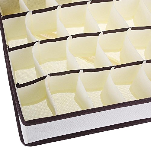 LemonBest® Schubladenunterteilungen Kleiderschrank Veranstalter Bra Unterwäsche Aufbewahrungsboxen (24 Cell) - 5