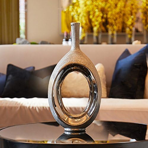 TAIYUANJIN European transparent ceramic vase,Home Living room Tv cabinet Wine cabinet Accessories-C 8*4*15inch