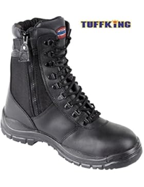 Sicherheitsstiefel mit Stahlkappe und Reißverschluss, hohes Bein, 9108Tuffking-Stiefel, Schwarz, Größen 37–45
