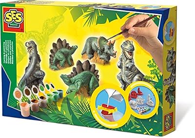 Ses - 01406 - Kit de Loisir Créatif - Moulage et Peinture - Dinosaures