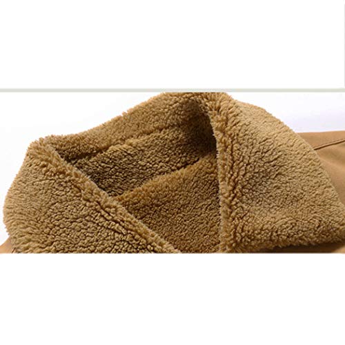 Raylans Herren Winterjacke Kunstleder Parka/Mantel mit Fell warme Winter Jacke Warm Wolljacke Männer Parka