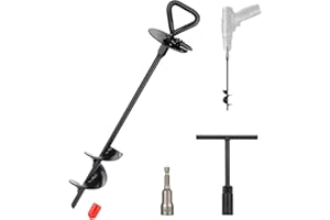 VONLUX Bodenanker Hunde - 38cm Anlegepflock Erdanker für Hundeleine, Stahl Erdanker mit 14mm T-Steckschlüssel und Adapter, Bodenanker für Camping, Rasen, Garten