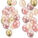 Price comparison product image Pllieay 60 Pieces Rose Gold Balloons Set | Rose Gold + Rose Gold Confetti + Champagne + Gold Metallic Balloons | 12 inch Latex Balloons | Wedding, Hen Party, Birthday & Baby Shower Decorations