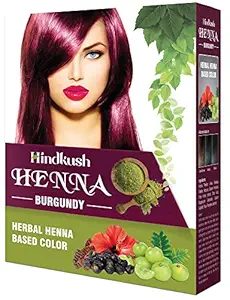 Hindkush Henna Burgundy Hair Colour Powder (Burgundy 25 Gram) pack of 10