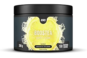 ESN Boostea, Infused Ice Tea Lemon, 200 g, Booster with Caffeine Powder and Green Tea Extract