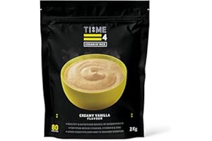 TIME 4 NUTRITION Time 4 Cream of Rice 2kg 80 Servings - Gluten Free Carbohydrate Source + Vitamins, Minerals & Digestive Enzymes - Vegan Friendly Rice Cream – Porridge Alternative (Creamy Vanilla)
