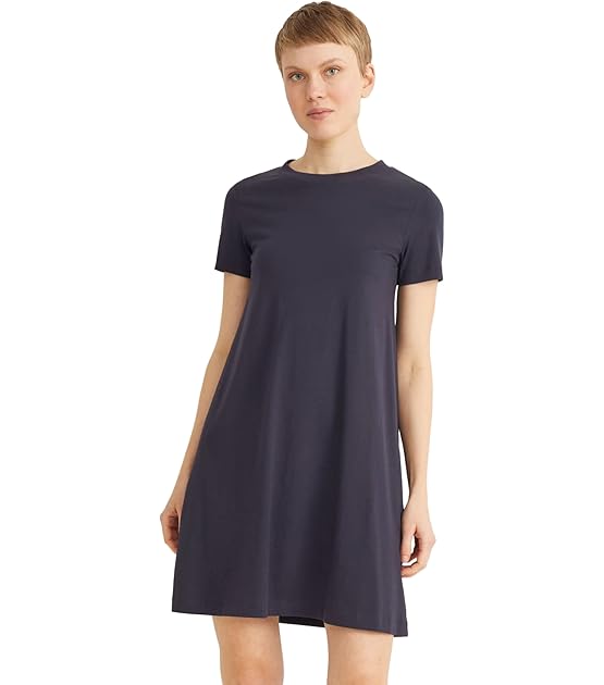 Damen Kleid Rundhalsausschnitt oberhalb des Knies A-Linie Kleider