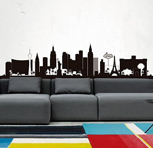 MYVINILO - Wall decal - Las Vegas skyline / black (130x32cm)