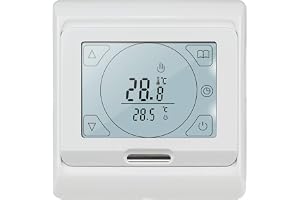 KETOTEK Golvvärme termostat Digital Programmerbar rumstermostat LCD-pekskärm Eluppvärmningsregulator med Sond 16A