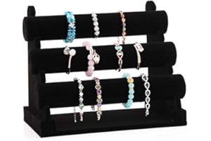 Pinkgarden Black Velvet Bracelet & Necklace Jewelry Displany