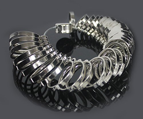 Ring-Maß Chrom Metall Mass Schmuck Gerät Messung Größe 39-71mm - 2