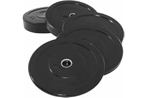 GORILLA SPORTS® Disques de Poids - Olympiques 5 kg, 10 kg, 15 kg, 20 kg, 25 kg Poids, 50mm, Antidérapante, Noir - Disques d'Haltères, Ensemble de Plaques, Haltérophilie, Musculation, Fitness, Gym