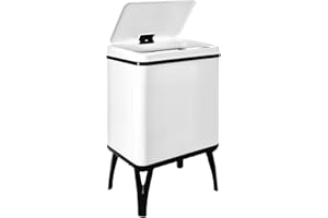 WELL HOME MOBILIARIO & DECORACIÓN - Cubo de basura inteligente, 30 L, apertura automática CON SENSOR o contacto manual, 43x35,5x26 cm, blanco