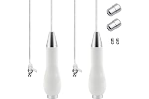 KingYH Bathroom Light Pull Cord Handle Chrome Cylindrical Pendant Extension Bathroom Toilet Light Ceiling Fan Switch (Nylon, 2pcs 150CM)