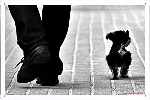Metal Poster Wall Decor Tin Sign of Puppy Walker 20*30 cm
