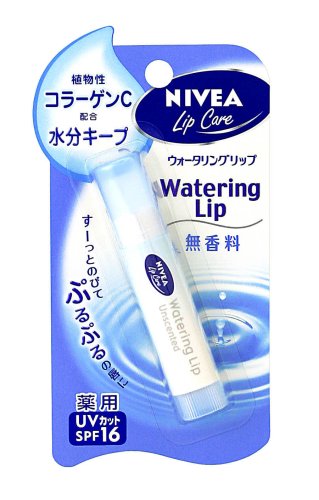 NIVEA LipCare Watering Lip Unscented SPF16 PA+ 3.5g (Japan Import)