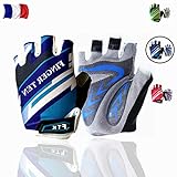FINGER TEN Gants Velo Enfant Cyclisme Junior Running VTT Moto Demi-Doigt poignée Paire de Valeur, Gant Gel Résistant à l'abrasion Antideparant Mitaines Taille Petit Vert Rose Bleu (Vert, S(Age 2-4))