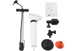 YUUGA Piston de toilette, puissant piston de toilette souffleur de vidange d'air manuel piston de vidange haute pression sabot de drague de toilette