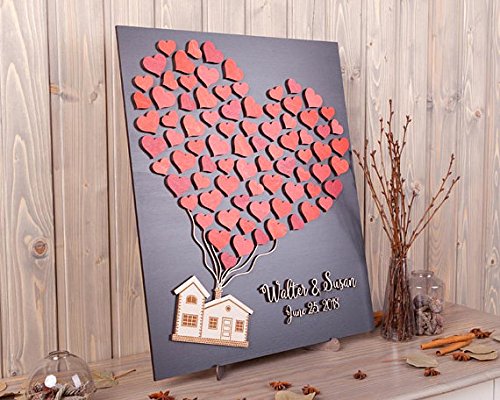 Susie85Electra 3D Balloon Shape Wedding Guest Book Alternative,Personalized Wedding Guest Book Rustic,Custom Wedding Guestbook,Wedding Decor