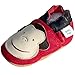 Soft Leather Baby boy Shoes with Suede Soles by Dotty Fish Red Monkey design - 12-18 months