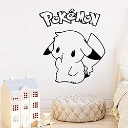 XL 58 cm X 65 cm Bande Dessinée Pokemon Vinyle Stickers Muraux Pikachu Papier Peint Pour Enfants Chambres Chambre Décoration Murales Chambre Décor