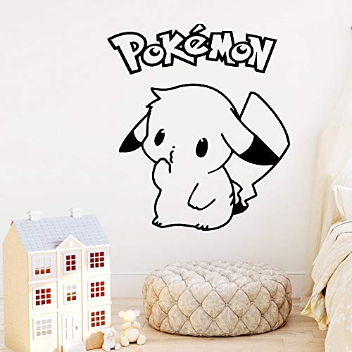 XL 58 cm X 65 cm Bande Dessinée Pokemon Vinyle Stickers Muraux Pikachu Papier Peint Pour Enfants Chambres Chambre Décoration Murales Chambre Décor