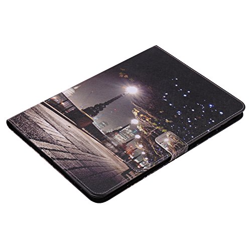 iPad Air Hülle, DEENOR Bunt Painting und Stilvoll Brieftasche Tasche PU Leder Flip Protective Stand Tasche Schutzhülle Hülle für Apple iPad Air iPad 5 Generation.[Night Street] - 4