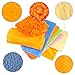 Produktbild 8-teiliges Reinigungstuch-Set: 1 Chenille-Handschuh, 4 Mikrofasertücher (30x30 cm), 1 Fleece-Reinigungstuch (37x27 cm), 1 künstliche Sämischleder (41x32 cm), 1 Glasreinigungstuch (40x30 cm)