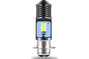 Teguangmei Ampoule de Phare de Moto, P15D H6M LED Haut/Bas Faisceau Lampe Frontale Super Brillant 6000K Blanc Bleu 3030 Chips 12SMD pour Moto VTT Phare de Voiture DC12V, Lot de 1