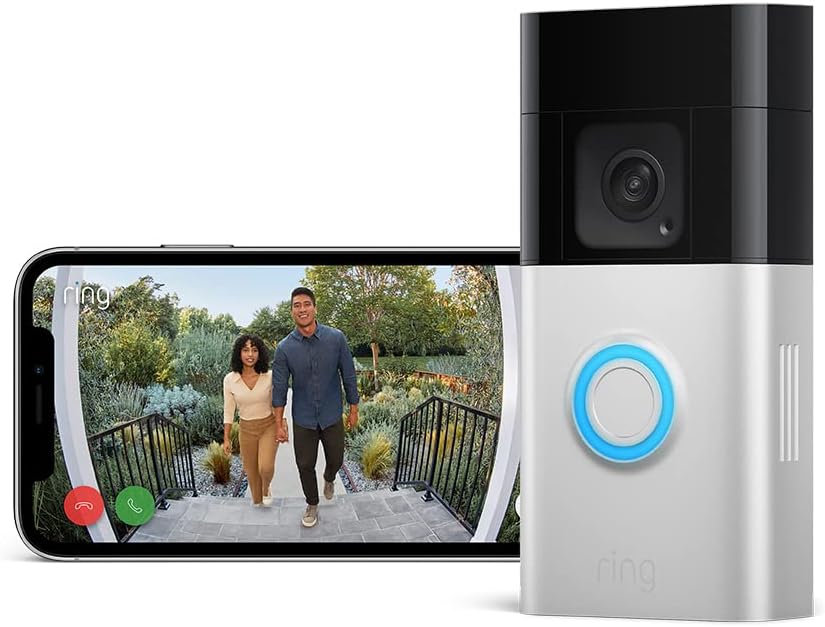Ring sonnette vidéo Plus sans fil (Battery Video Doorbell Plus) | Caméra sonnette vidéo sans fil à installer soi-même avec vidéo HD 1536p, batterie rechargeable | Facile à installer (5 min)