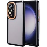 Zore Galaxy ile uyumlu S23 Ultra Kılıf Kamera Korumalı Renkli Kenar ve &Ccedil;er&ccedil;eve Tasarımlı Zore Vitamin Kapak Siyah