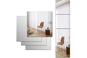 Beser Lee Large Full Body Length Acrylic Mirrors Stickers for Walls, 4pcs HD Plexi-glass Mirror, Shatterproof Wall-Mounted Mirrors Stick On Mirror Makeup Home Workout Gym Hallway Tile Self Adhesive