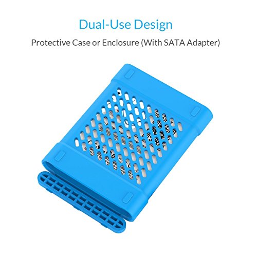 ORICO – 2,5 Zoll Silikon Festplattentasche Schutztasche Schutzhülle für Externe Tragbare Festplatten, HDD/SSD Schutzbox für Western Digital WD Seagate Toshiba Samsung Intenso (Blau) - 2