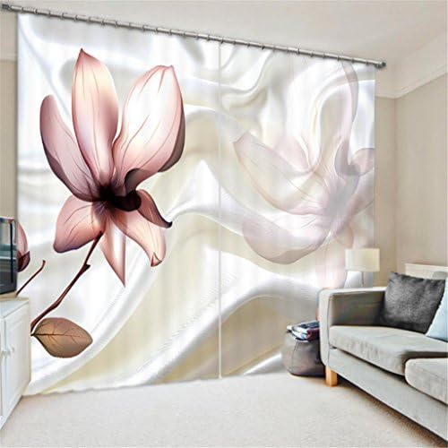 GFYWZ Curtains Polyester 3D Flowers Stereo vision Digital printing fabrics Blackout Insulated Noise Reducing Solid Thermal Bedroom Panel Curtain Home Decor Window Drapes , 4 , wide 3.6x high 2.7