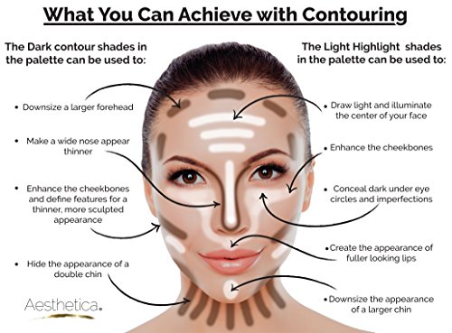Aesthetica Cosmetics Contour und Highlighting Powder Foundation Palette / Contouring Makeup Kit; leicht zu befolgende Schritt-für-Schritt-Anleitung inklusive - 6