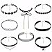 8 Pieces Choker Necklace,VALUE MAKERS Black Classic Velvet Stretch Gothic Tattoo Lace for Women Girls