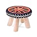 Produktbild Unbekannt Rollsnownow Runde Reifen Muster Massivholz Vierbeiner Hocker Sofa Hocker Couchtisch Hocker (28 * 28 * 20 cm)
