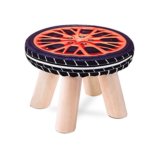 Preisvergleich Produktbild Unbekannt Rollsnownow Runde Reifen Muster Massivholz Vierbeiner Hocker Sofa Hocker Couchtisch Hocker (28 * 28 * 20 cm)