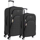 Louisiana Polo Large and Medium Luggage Set 4 Wheel Fabric Luggage Anthracite 1081