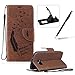 Price comparison product image For Samsung Galaxy S7 Strap Lanyard Case,For Samsung Galaxy S7 Flip Leather Case,Herzzer BookStyle Elegant Synthetic [Feather Pattern] Folio Wallet Case Shell Holster Credit Card Slots Holder Stand Function Magnet Closure Anti-Drops Dustproof Protective Shell Phone Case Mobile Cover Protect Skin For Samsung Galaxy S7 + 1 x Black Cellphone Kickstand + 1 x Black Stylus Pen - Brown