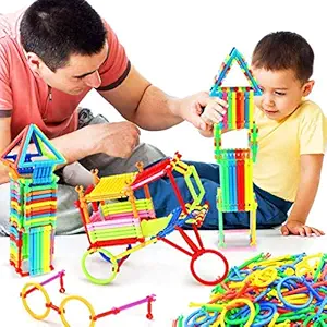 Tzoo Smart Stick Building Block Set for 3-8 Years Old Kids Boys & Girls, 100+ Piece Set of Different Shapes ( Multi Color) (Pack 1)