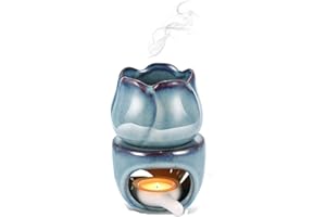eKsdf Groß Duftlampe Teelicht Keramik mit Teelichthalter für ätherische öle, Ätherisches Öl Brenner Oil Diffuser achsschmelzbrenner Aromatherapie Diffusor Wachswärmer Aroma für Yoga, Schönheitssalons