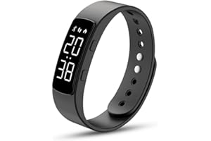 findtime Podómetro reloj de pulsera digital para mujer, podómetro sin aplicación y teléfono móvil, podómetro, pulsera digital, reloj deportivo con medición del paso, consumo de calorías y distancia