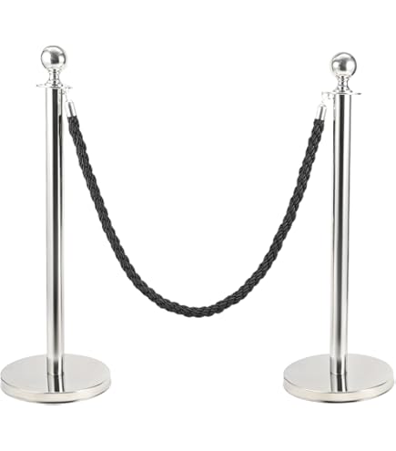 Stainless Steel Stanchion Post Queue 5 Ft Velvet Rope Carpet Ropes And Poles Crowd Control - View #8