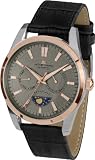Jacques Lemans Herren-Armbanduhr XL Liverpool Moonphase Analog Quarz Leder 1-1804C