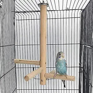 Cosy Tossy Bird Perch, Parrot Birdcage Stand Natural Toys Natural Wooden Activity Branches Climbing Stairs for Conure Parakeet Budgie Cockatiels Lovebirds