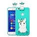 Produktbild Everainy Huawei P8 Lite 2017 Silikon Hülle Ultra Slim 3D Einhorn Muster Ultradünn Hüllen Handyhülle Gummi Case Huawei P8 Lite 2017 Schutzhülle Stoßfest TPU Gel Stoßstange Cover (Grün/Hellblau)