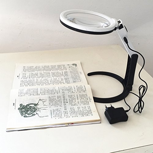 Lupa Plegable De 130mm 5x Con Soporte 12 Leds