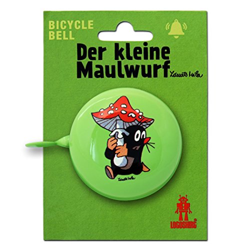 TV - Der Kleine Maulwurf - Pilz Retro Fahrradklingel aus massivem Stahl - grün - LOGOSHIRT